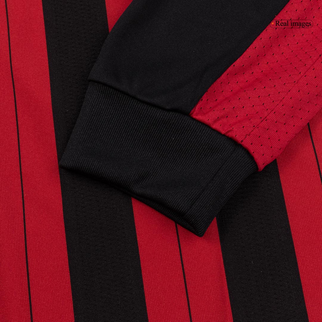 Maillot de football rétro AC Milan domicile manches longues 2013/14 pour homme