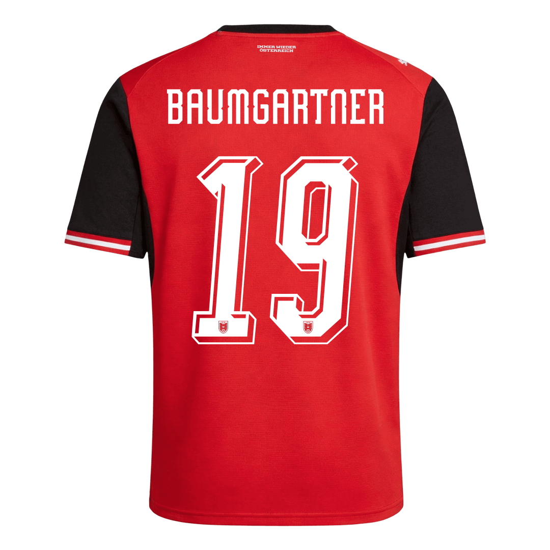 Maillot de Foot Domicile BAUMGARTNER #19 Autriche Coupe du Monde 2026 Homme