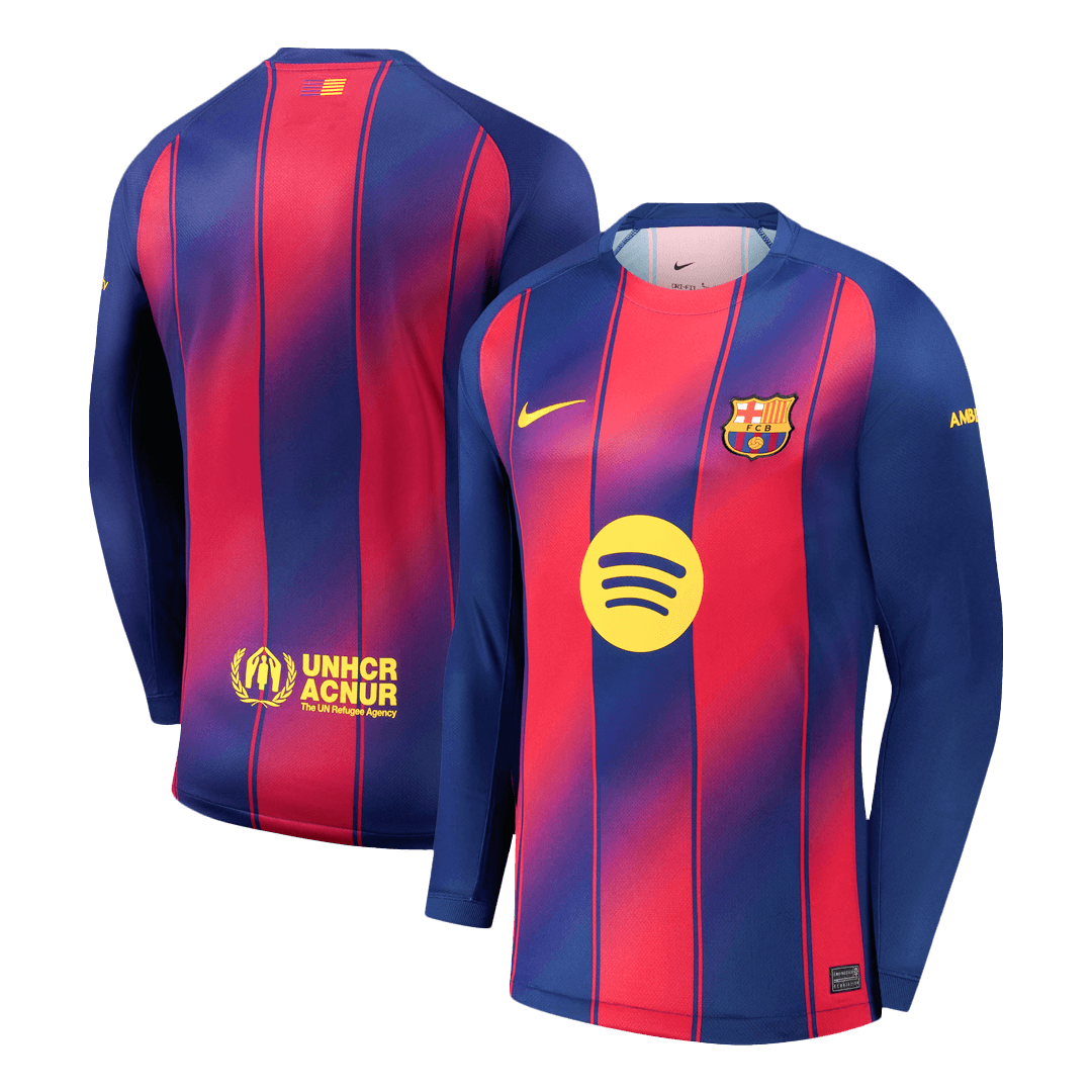 Maillot de football domicile à manches longues pour homme Barcelone 2025/26