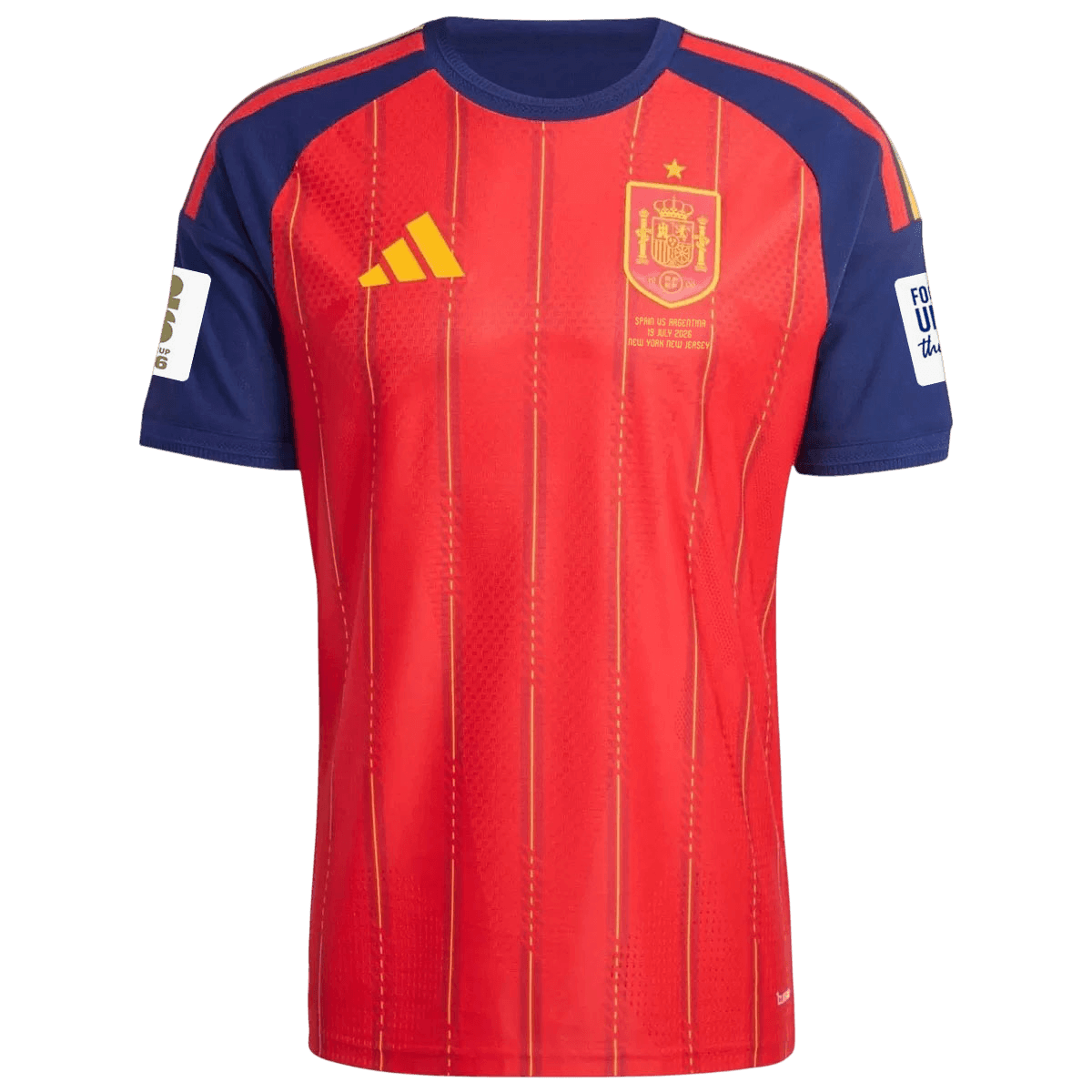 Men's Spain World Cup 2026 Player Version Home Soccer Jersey -  Final Match Edition (With Patches)