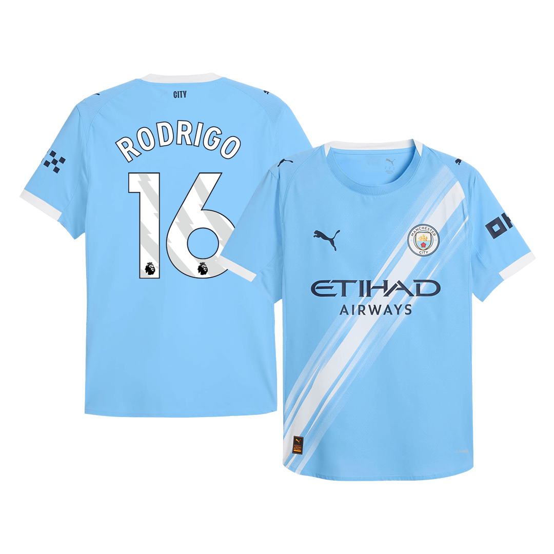 Maillot de football domicile homme RODRIGO #16 Manchester City saison 2025/26 version joueur - Coupe ajustée