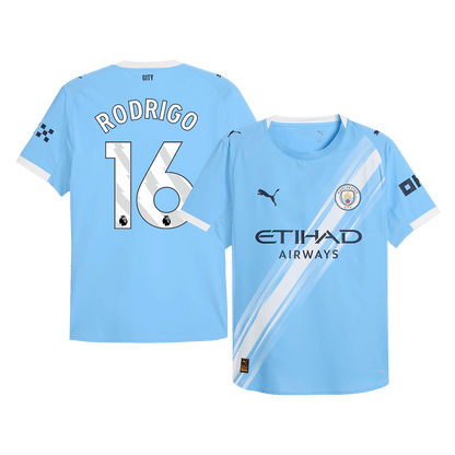 Maillot de football domicile homme RODRIGO #16 Manchester City saison 2025/26 version joueur - Coupe ajustée