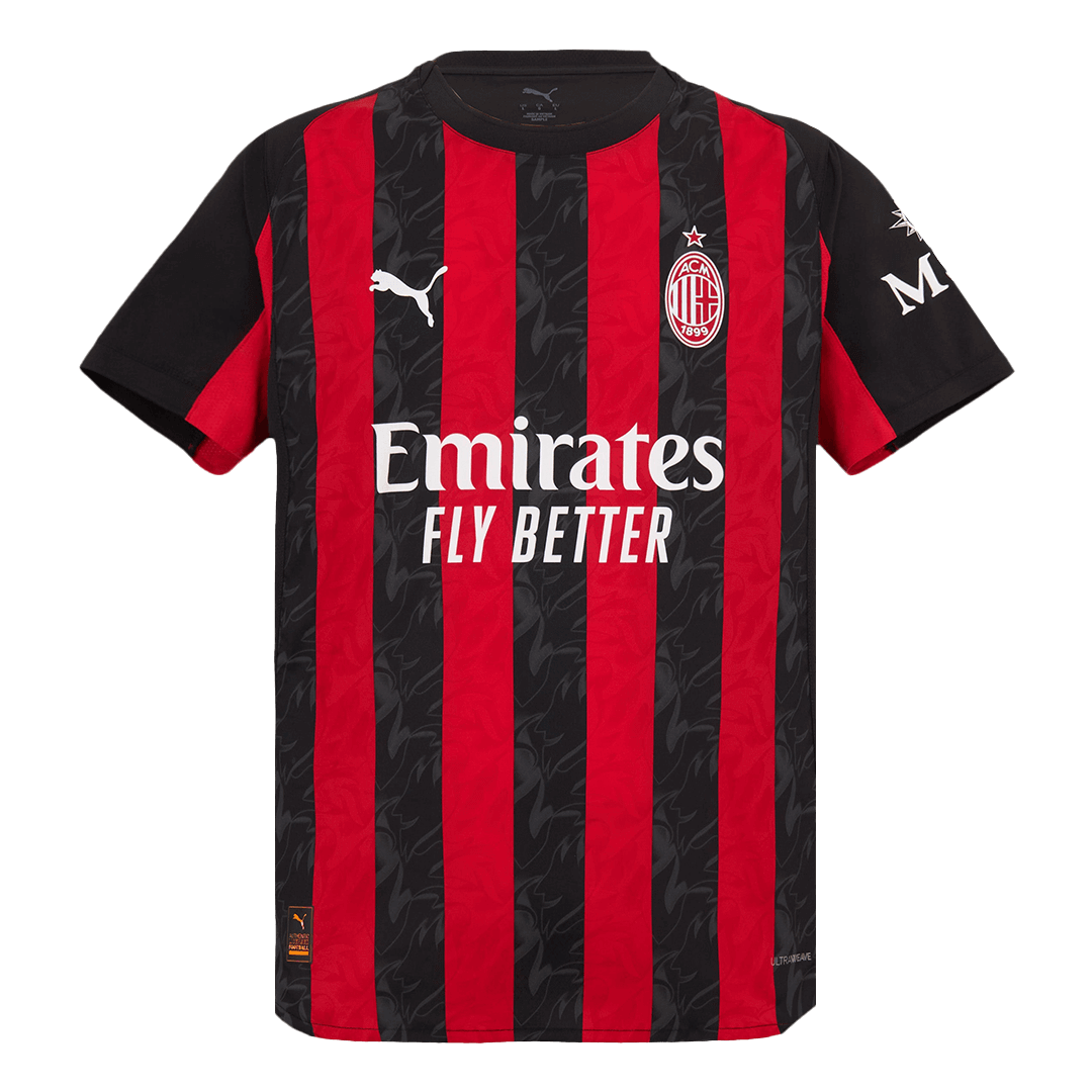 Maillot de foot domicile AC Milan 2025/26 pour homme - Version joueur - Coupe ajustée