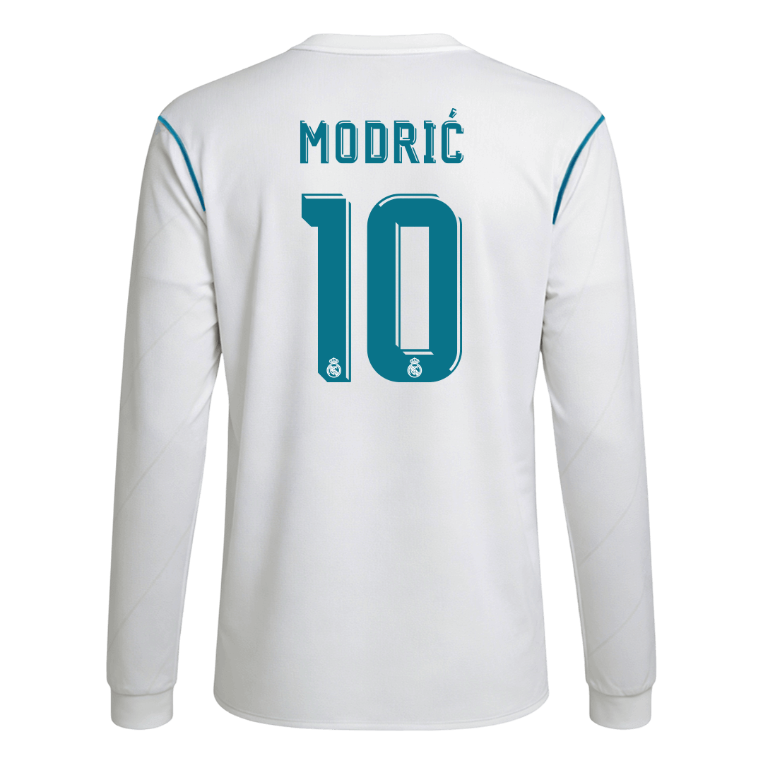 Maillot de foot rétro à manches longues pour homme Real Madrid 2017/18 domicile MODRIĆ #10