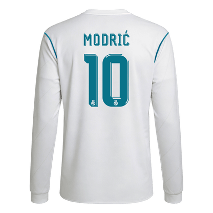Maillot de foot rétro à manches longues pour homme Real Madrid 2017/18 domicile MODRIĆ #10