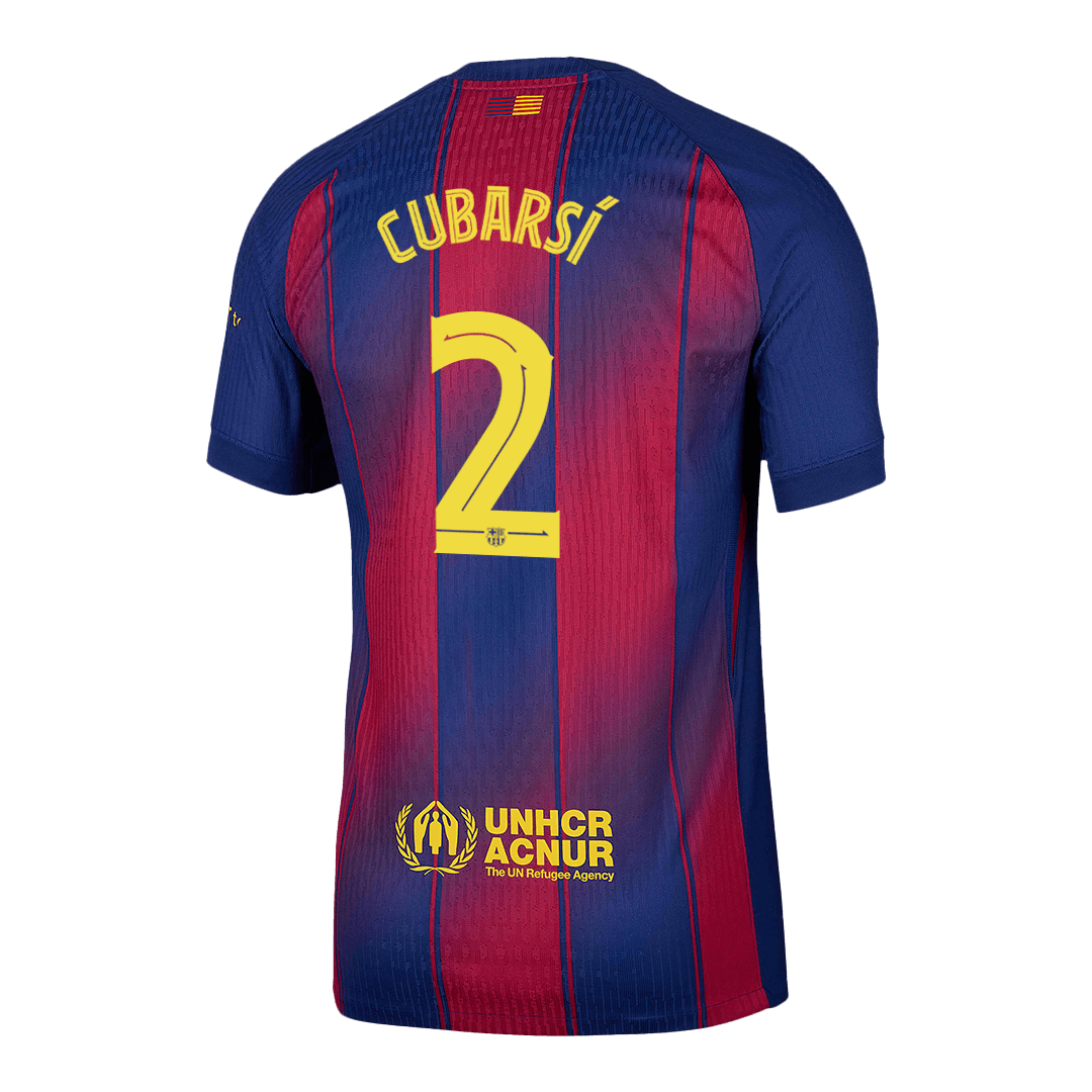 Maillot de foot domicile Homme Barça UCL 2025/26 CUBARSÍ #2 Version Joueur - Coupe ajustée