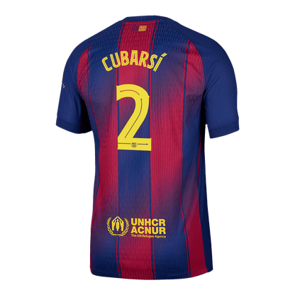 Maillot de foot domicile Homme Barça UCL 2025/26 CUBARSÍ #2 Version Joueur - Coupe ajustée