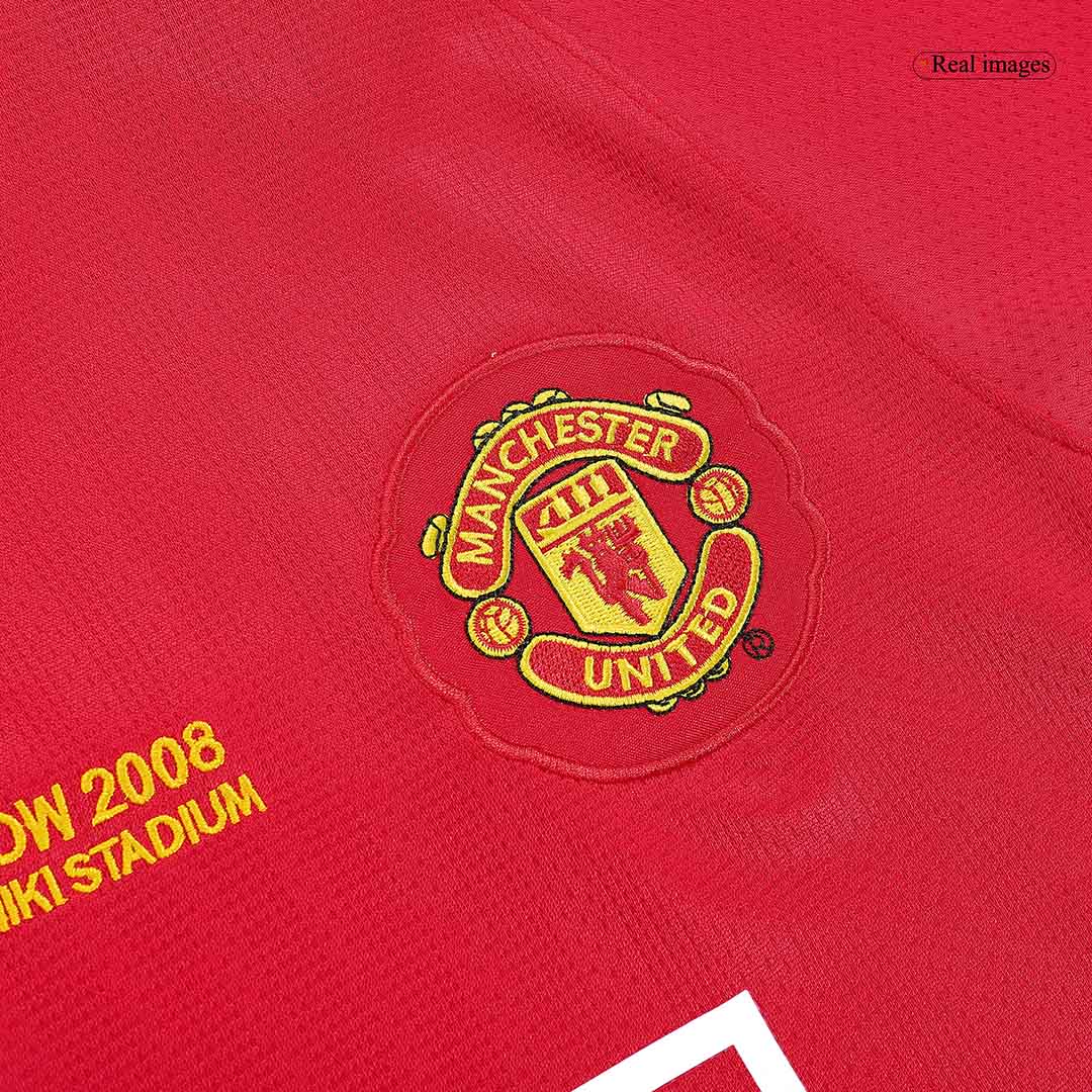 Maillot de football vintage manches longues domicile Manchester United 2007/08 pour homme