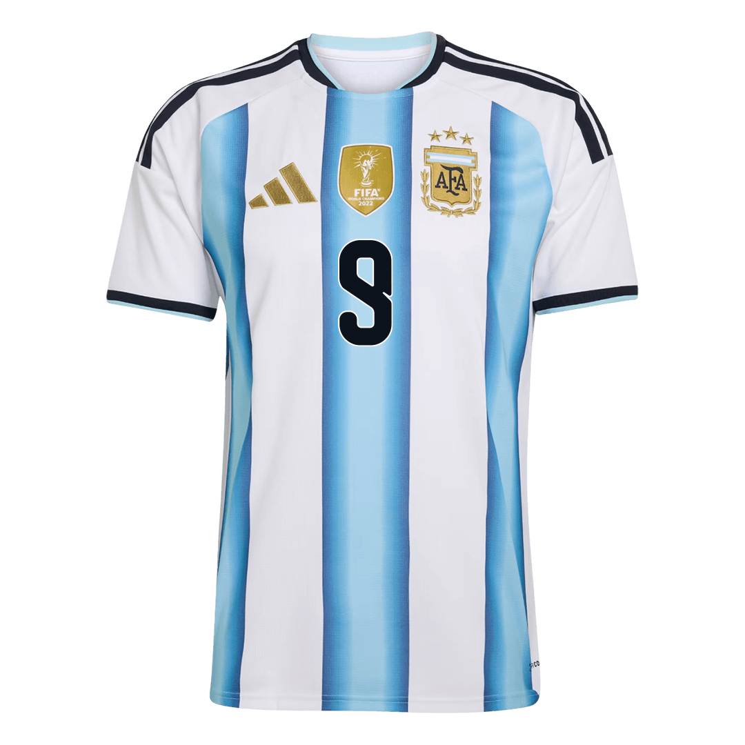 Maillot de football domicile Argentine Coupe du Monde 2026 J.ÁLVAREZ #9 homme [PREMIUM]