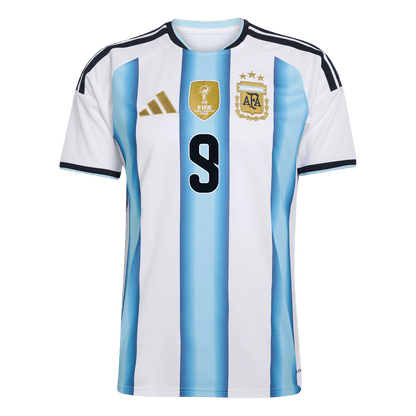 Maillot de football domicile Argentine Coupe du Monde 2026 J.ÁLVAREZ #9 homme [PREMIUM]