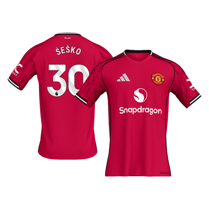 Maillot de football domicile Manchester United 2025/26 pour homme ŠEŠKO #30 [PREMIUM]