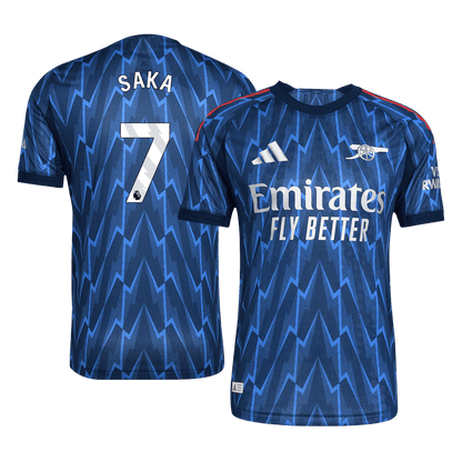 Maillot de football extérieur pour homme Arsenal 2025/26 - Version joueur SAKA #7 - Coupe ajustée