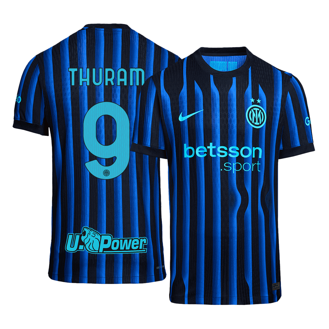 Maillot de foot domicile Inter Milan 2025/26 - Version joueur - Thuram #9 - Coupe ajustée