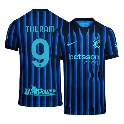 Maillot de foot domicile Inter Milan 2025/26 - Version joueur - Thuram #9 - Coupe ajustée