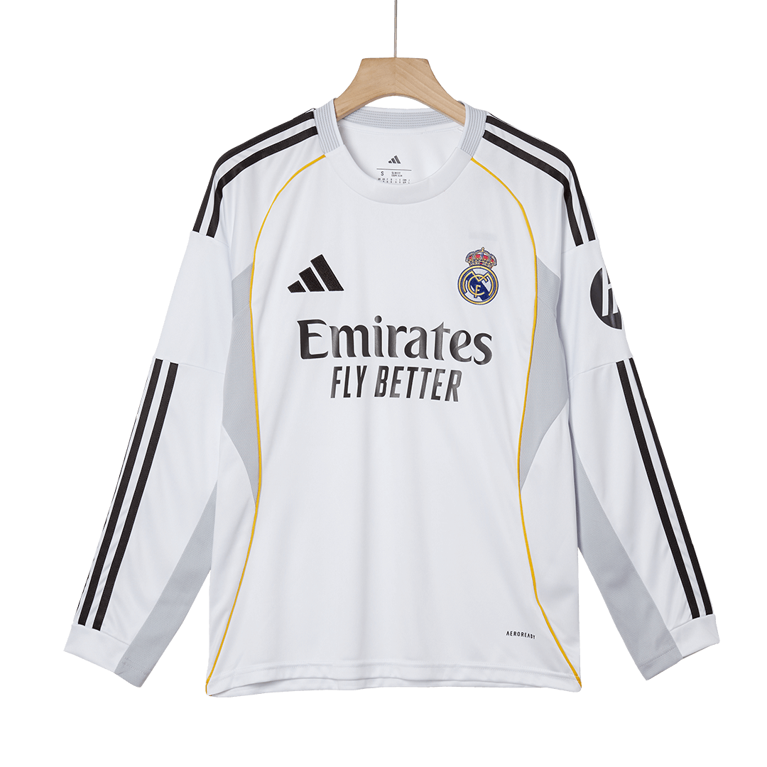 Maillot de football domicile à manches longues Real Madrid 2025/26 pour homme