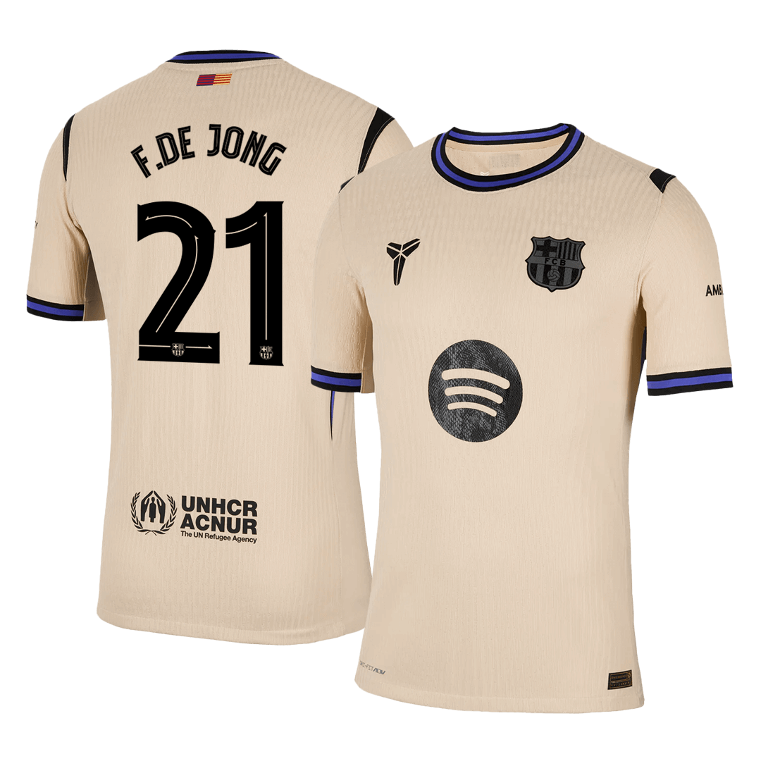 Maillot de foot extérieur F.DE JONG #21 Barcelone UCL 2025/26 pour homme - Version joueur - Coupe ajustée