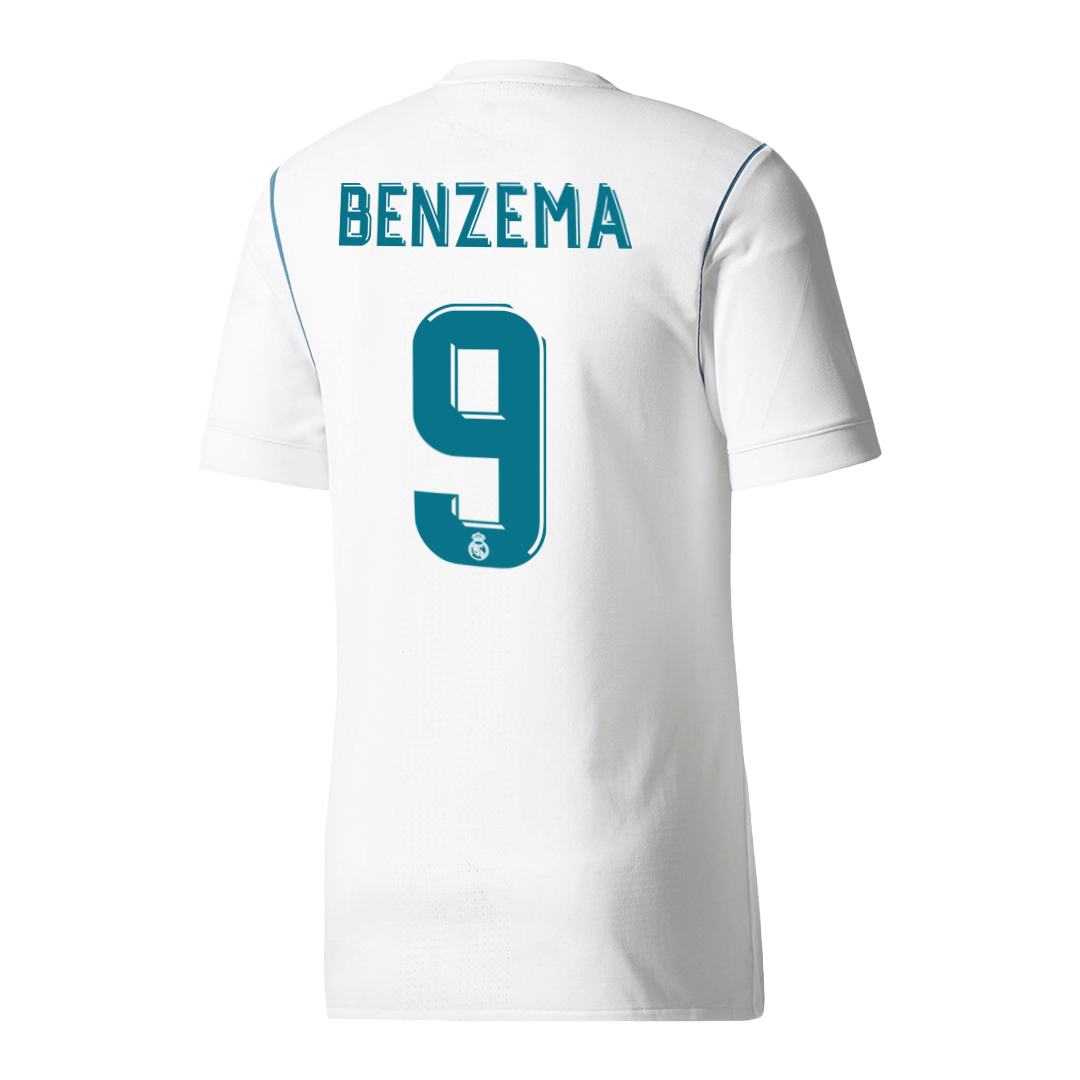 Maillot de football rétro domicile Real Madrid 2017/18 pour hommes BENZEMA #9