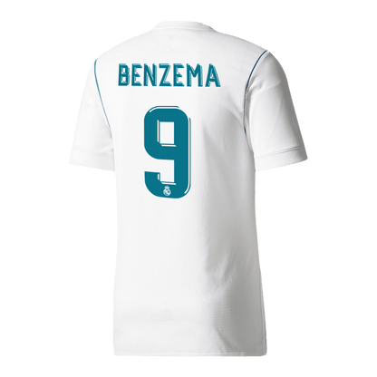 Maillot de football rétro domicile Real Madrid 2017/18 pour hommes BENZEMA #9