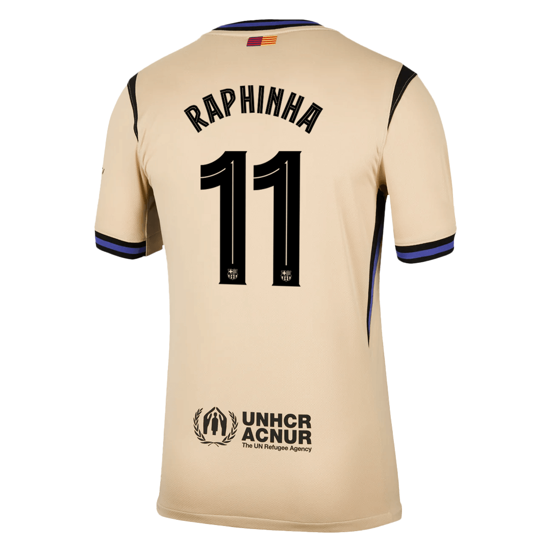 Maillot de foot extérieur RAPHINHA #11 Homme Barcelone LDC 2025/26