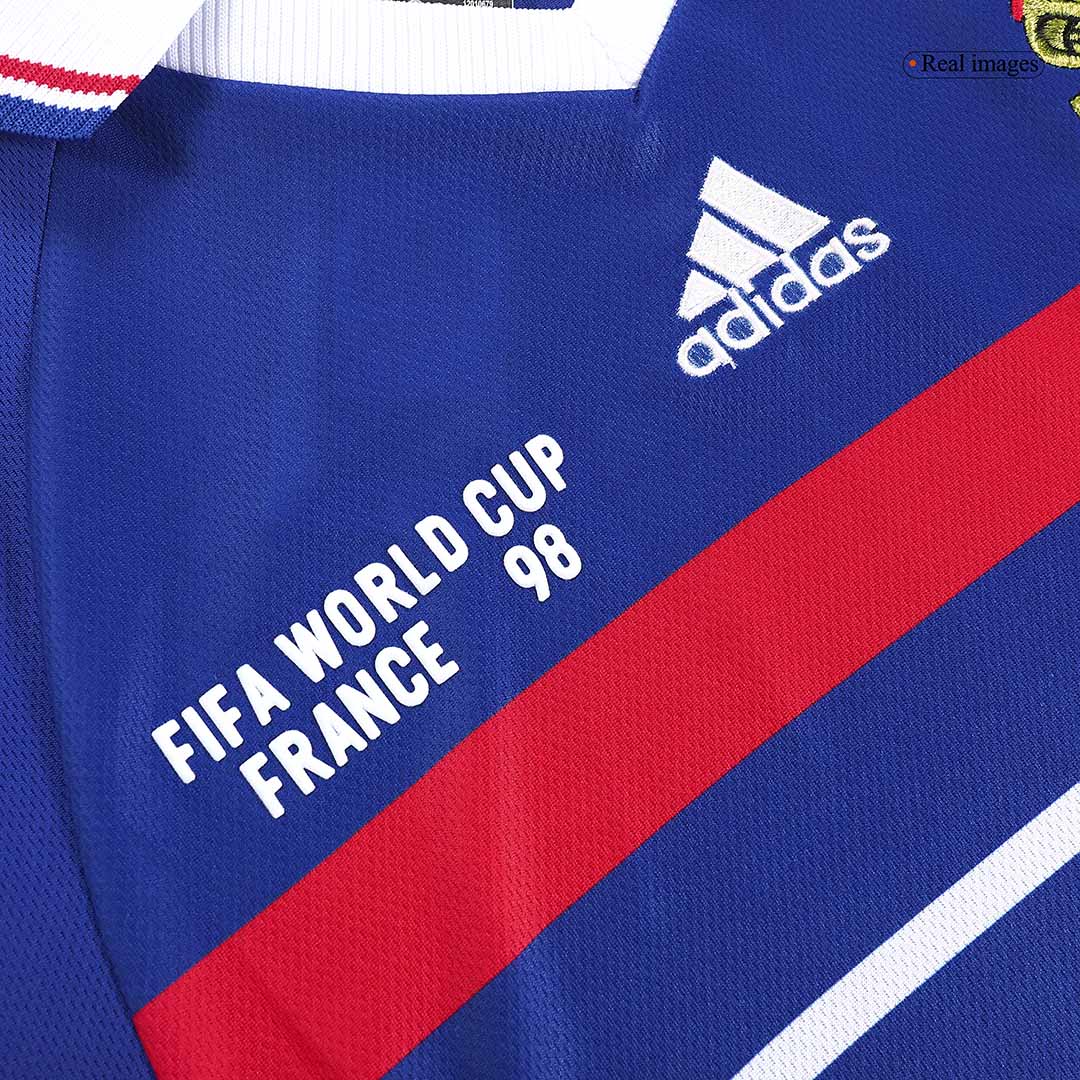 Maillot de foot domicile rétro ZIDANE #10 France Coupe du Monde 1998 pour homme