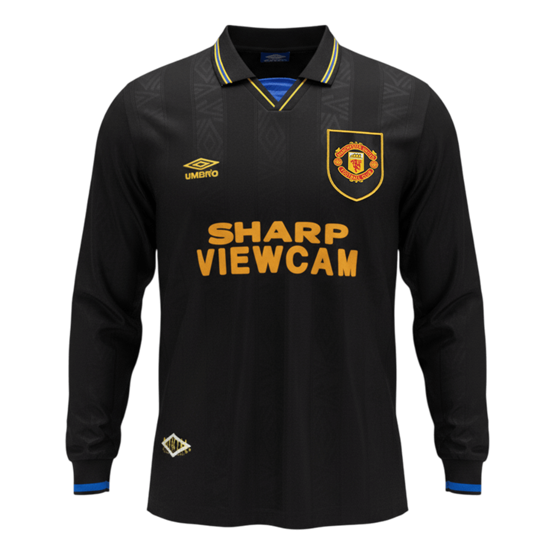 Maillot de football rétro domicile à manches longues Manchester United 1993/94 pour homme