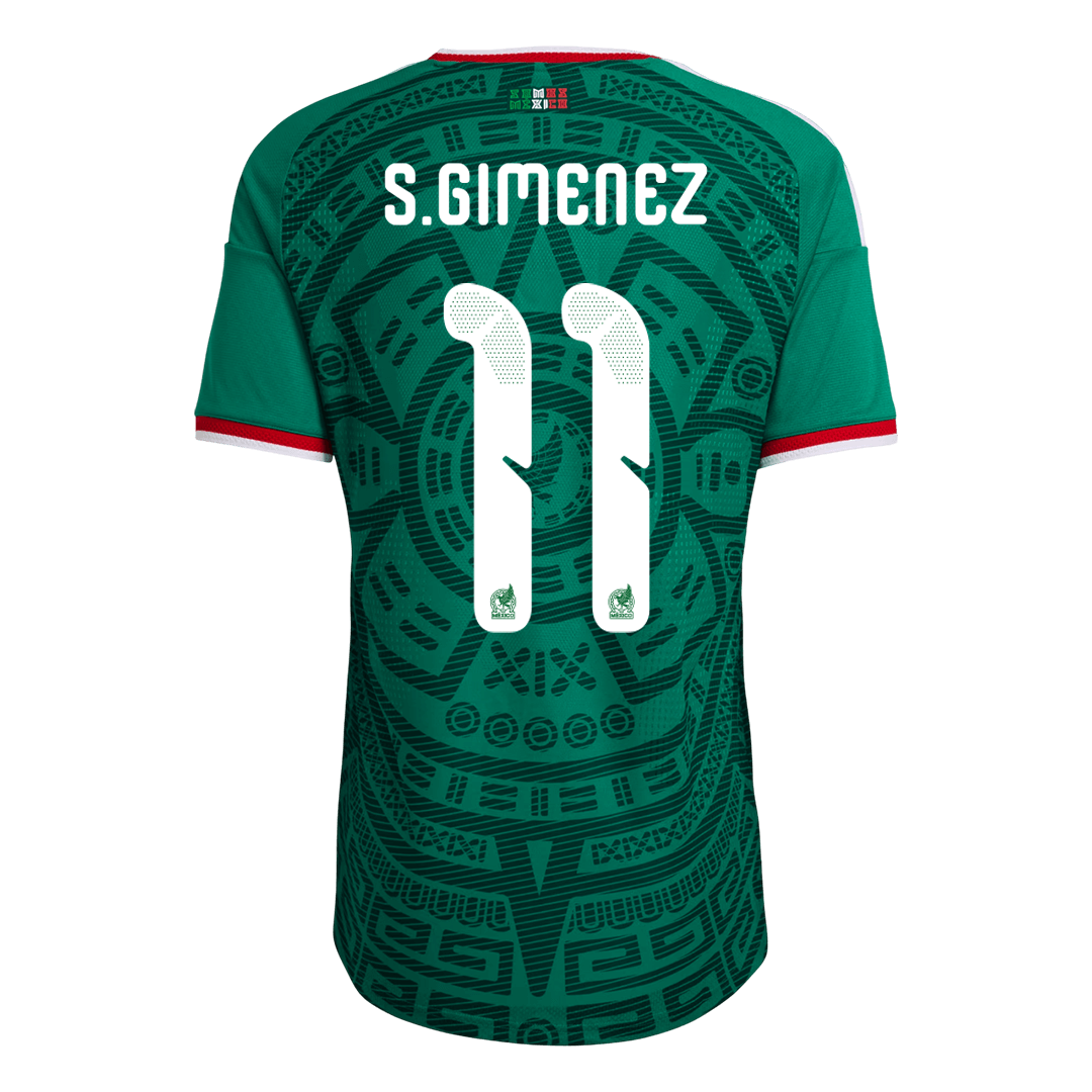 Maillot de football domicile homme version joueur S.GIMENEZ #11 Mexique Coupe du Monde 2026 - Coupe ajustée