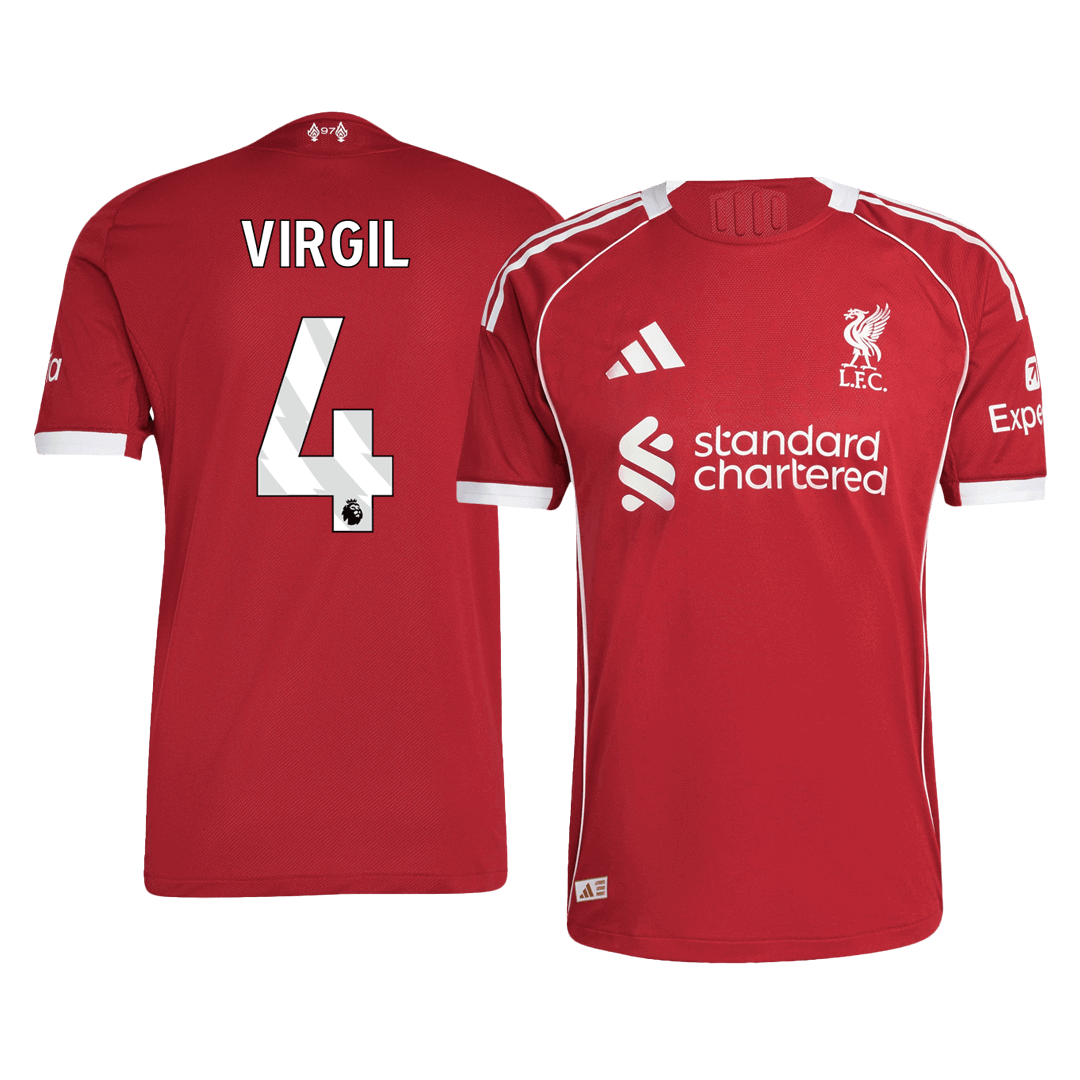 Maillot de foot domicile VIRGIL #4 Homme Liverpool 2025/26 - Version Joueur - Coupe Slim