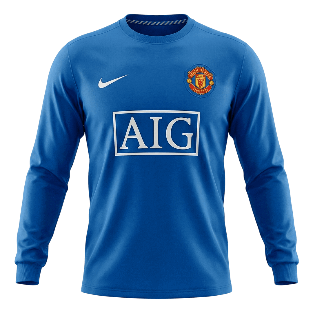 Maillot de Foot Rétro Homme Manchester United 2008/09 Troisième Extérieur Manches Longues