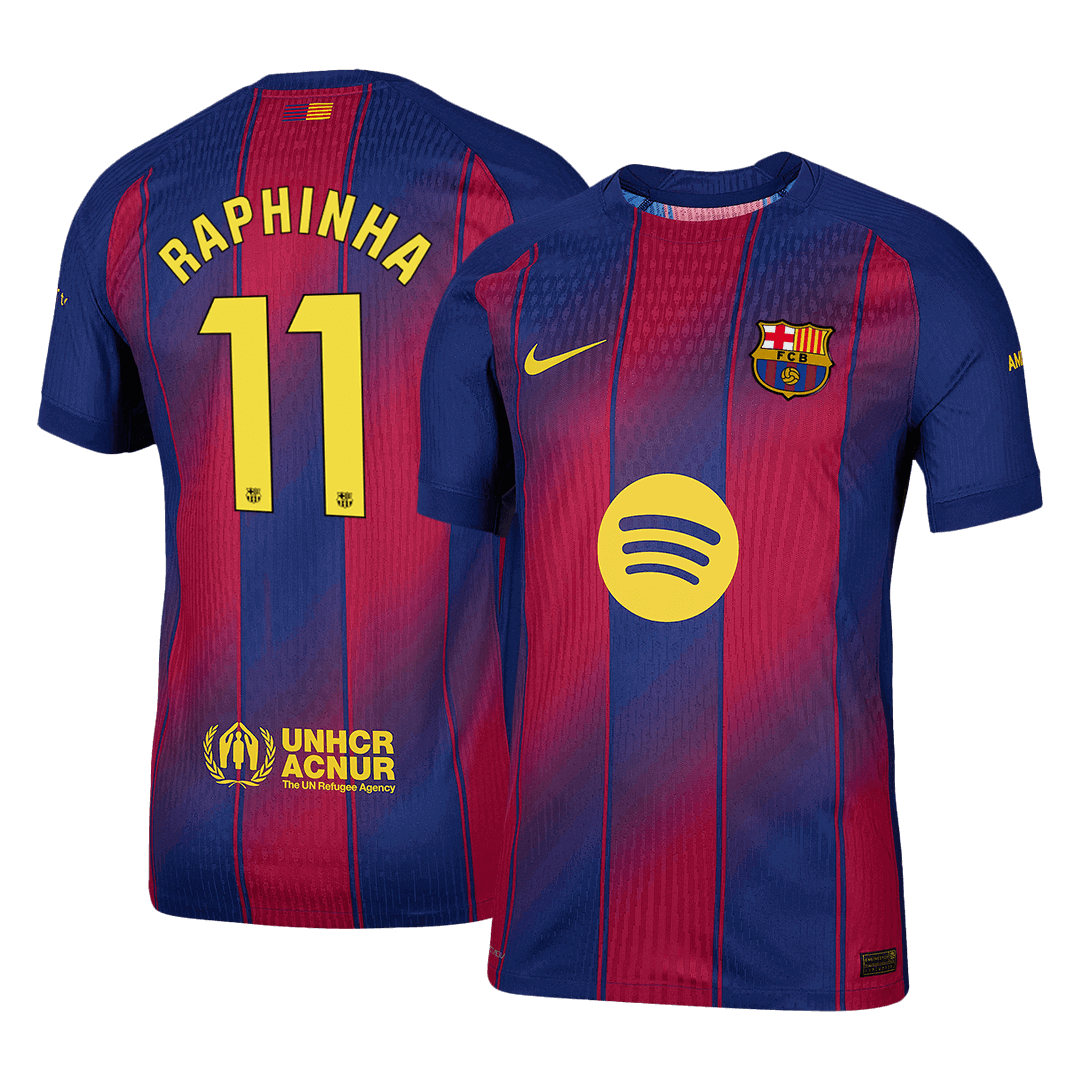 Maillot de Foot Domicile Homme FC Barcelone 2025/26 RAPHINHA #11 Version Joueur - Coupe Ajustée