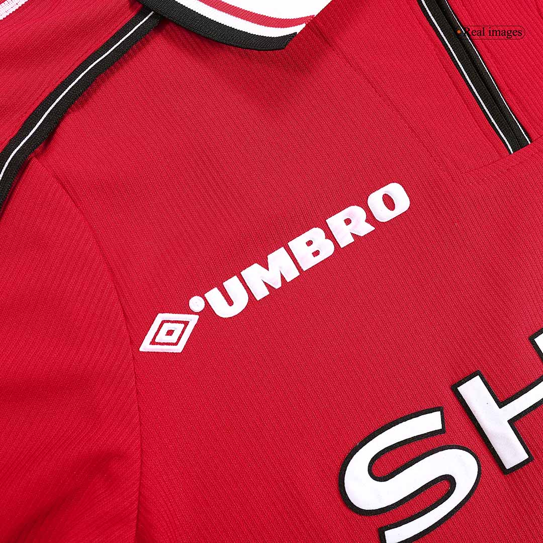 Maillot de Foot Rétro Homme Manchester United Domicile 1998/99 Manches Longues