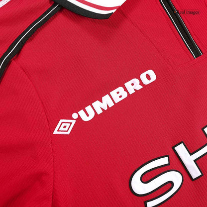 Maillot de Foot Rétro Homme Manchester United Domicile 1998/99 Manches Longues