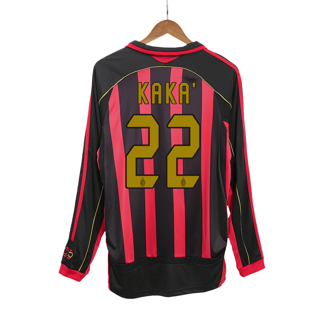 Maillot de football rétro KAKA' #22 AC Milan domicile manches longues homme 2006/07