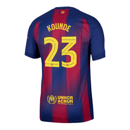 Maillot de football domicile KOUNDE #23 Barcelone UCL 2025/26 version joueur homme - Coupe ajustée