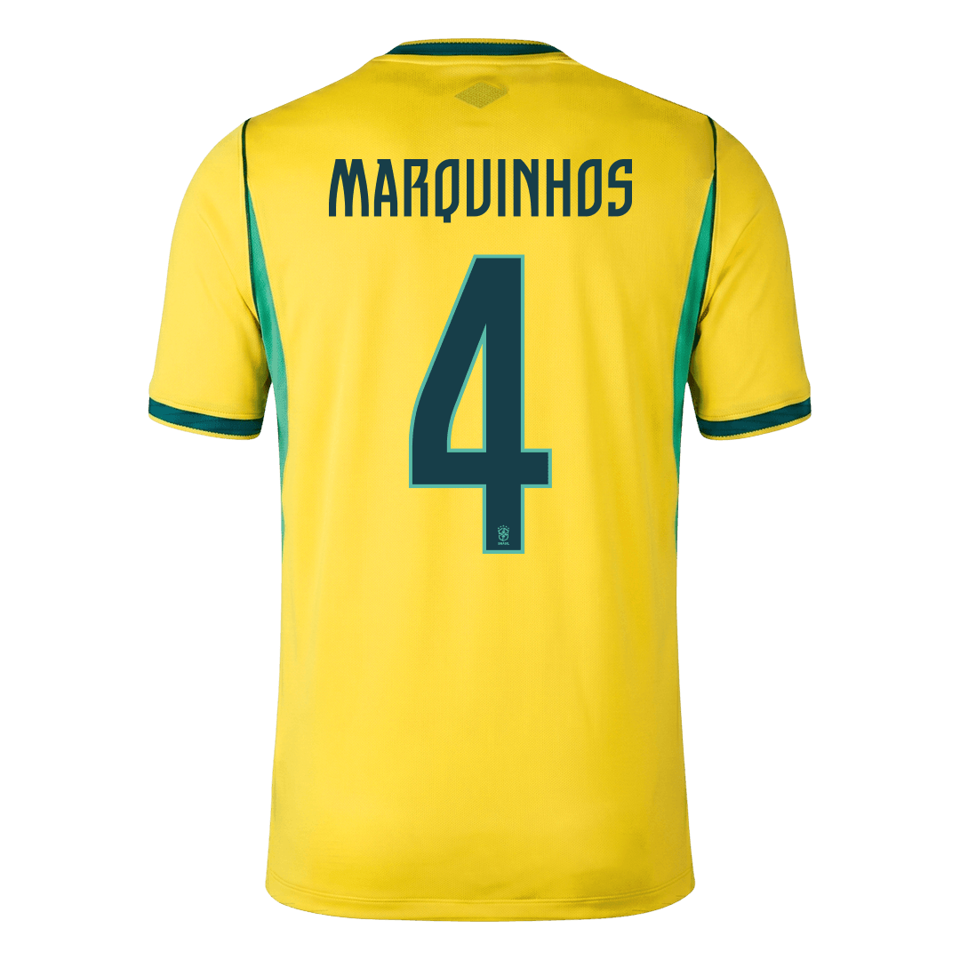 MARQUINHOS #4 Men's Brazil World Cup 2026 Home Soccer Jersey