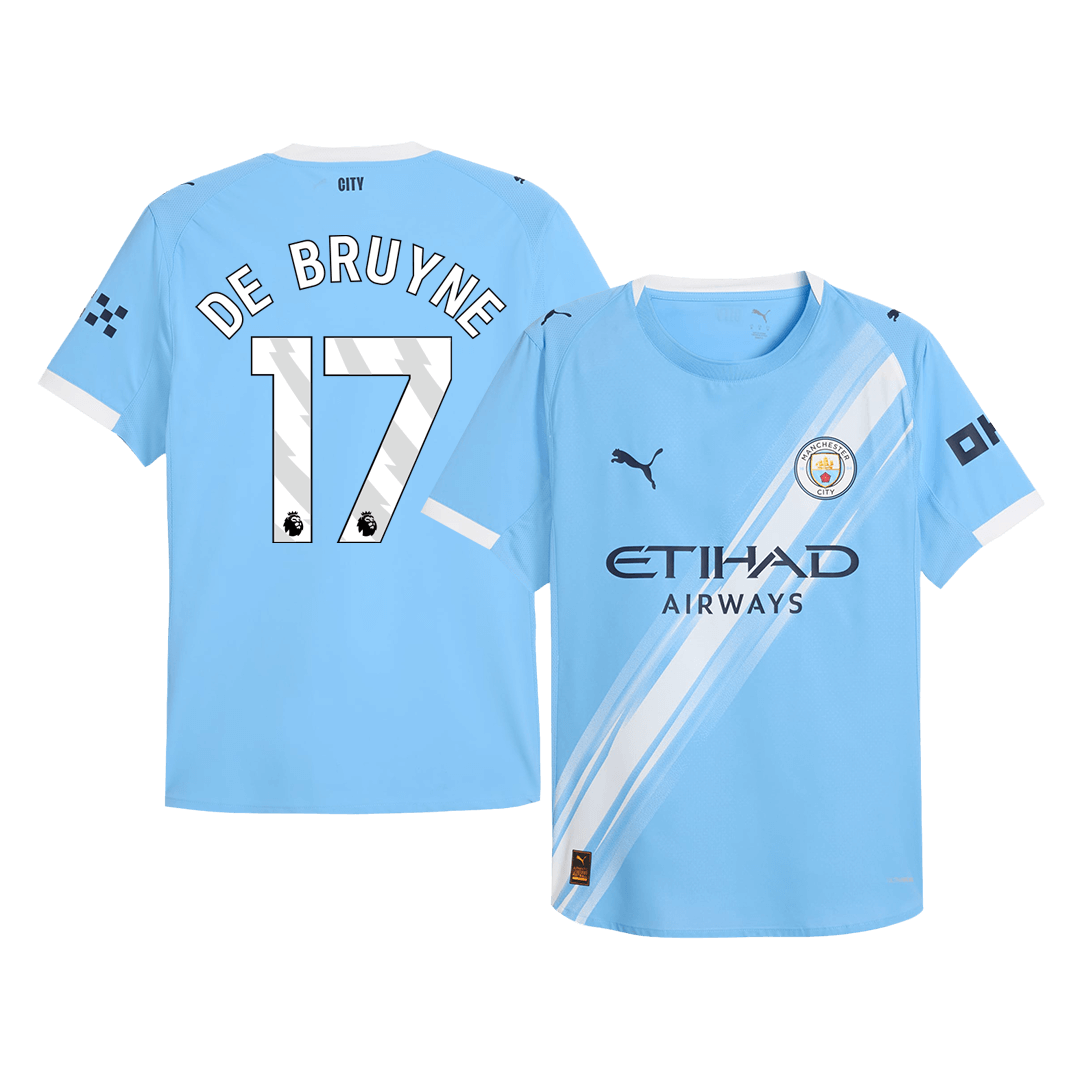 Maillot de Foot Domicile Manchester City 2025/26 Homme Version Joueur DE BRUYNE #17 - Coupe Ajustée