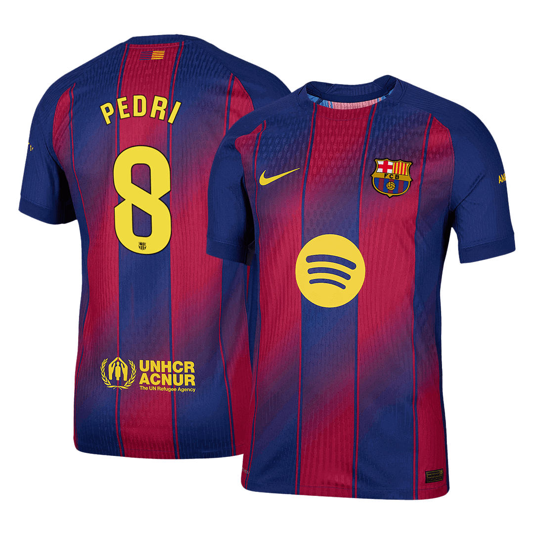Maillot de foot domicile FC Barcelone 2025/26 PEDRI #8 - Version Joueur - Coupe ajustée