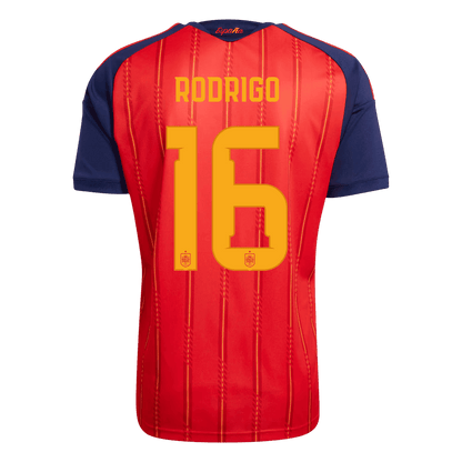 RODRIGO #16 Men's Spain World Cup 2026 Player Version Champion Edition Home Soccer Jersey - Slim Fit
