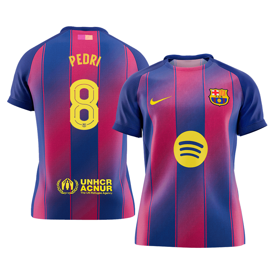 Maillot de foot PEDRI #8 domicile du FC Barcelone UCL 2025/26 pour homme [PREMIUM]