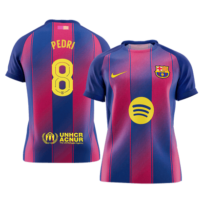 Maillot de foot PEDRI #8 domicile du FC Barcelone UCL 2025/26 pour homme [PREMIUM]