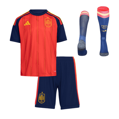 Ensemble complet maillot de football domicile Espagne Coupe du Monde 2026 pour enfant [PREMIUM]