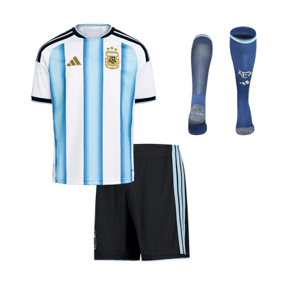 Ensemble maillot de foot domicile Argentine Coupe du Monde 2026 pour enfant [PREMIUM]