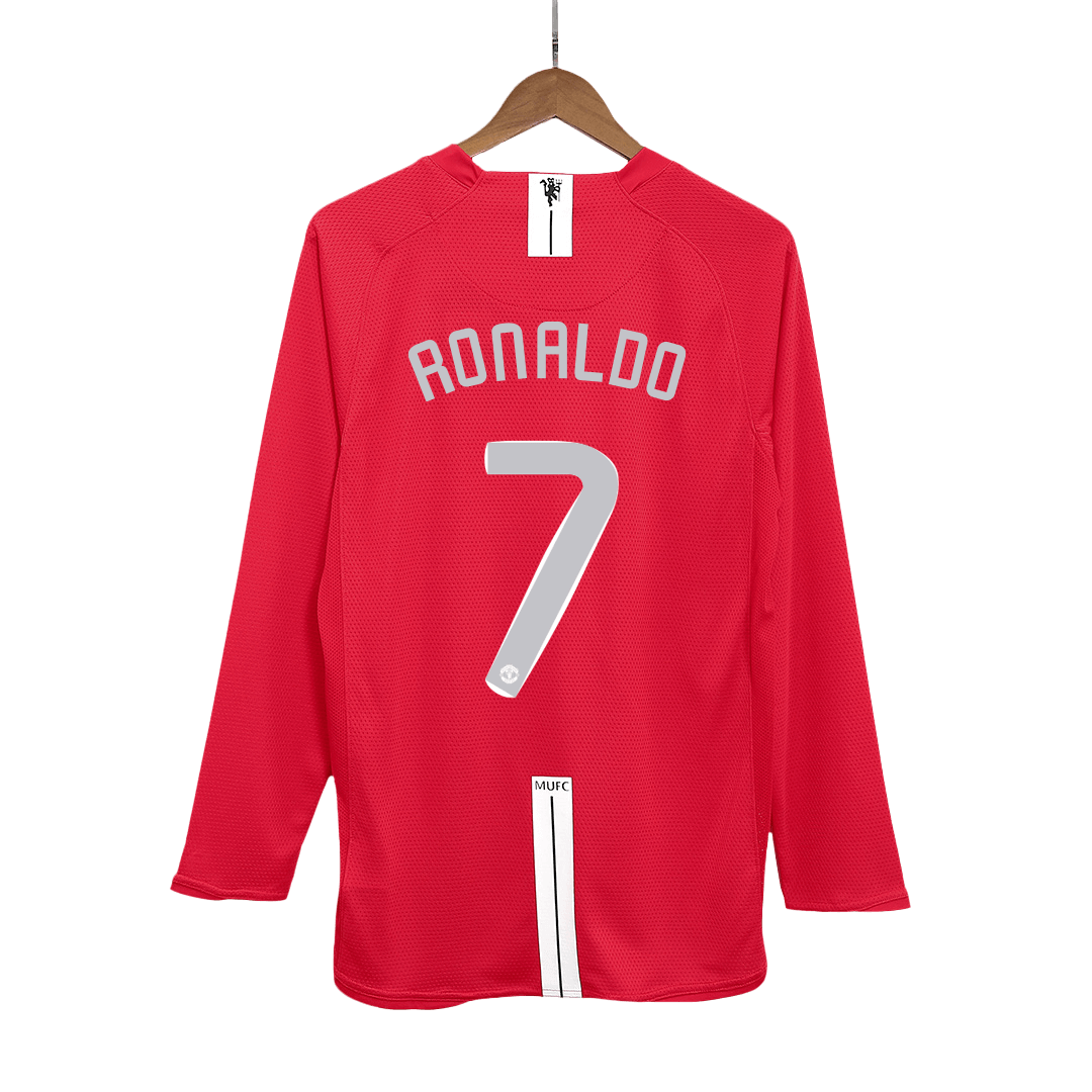 Maillot de foot rétro RONALDO #7 Manchester United Finale UCL 2007/08 domicile manches longues homme