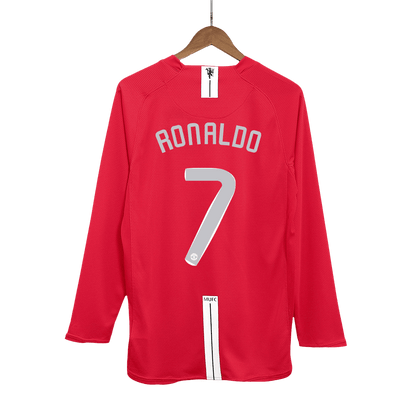 Maillot de foot rétro RONALDO #7 Manchester United Finale UCL 2007/08 domicile manches longues homme