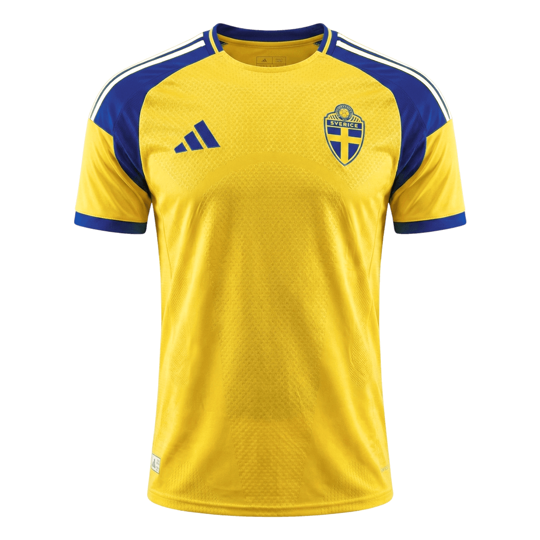 Maillot de Foot Domicile Homme Suède Coupe du Monde 2026 Version Joueur - Coupe Ajustée