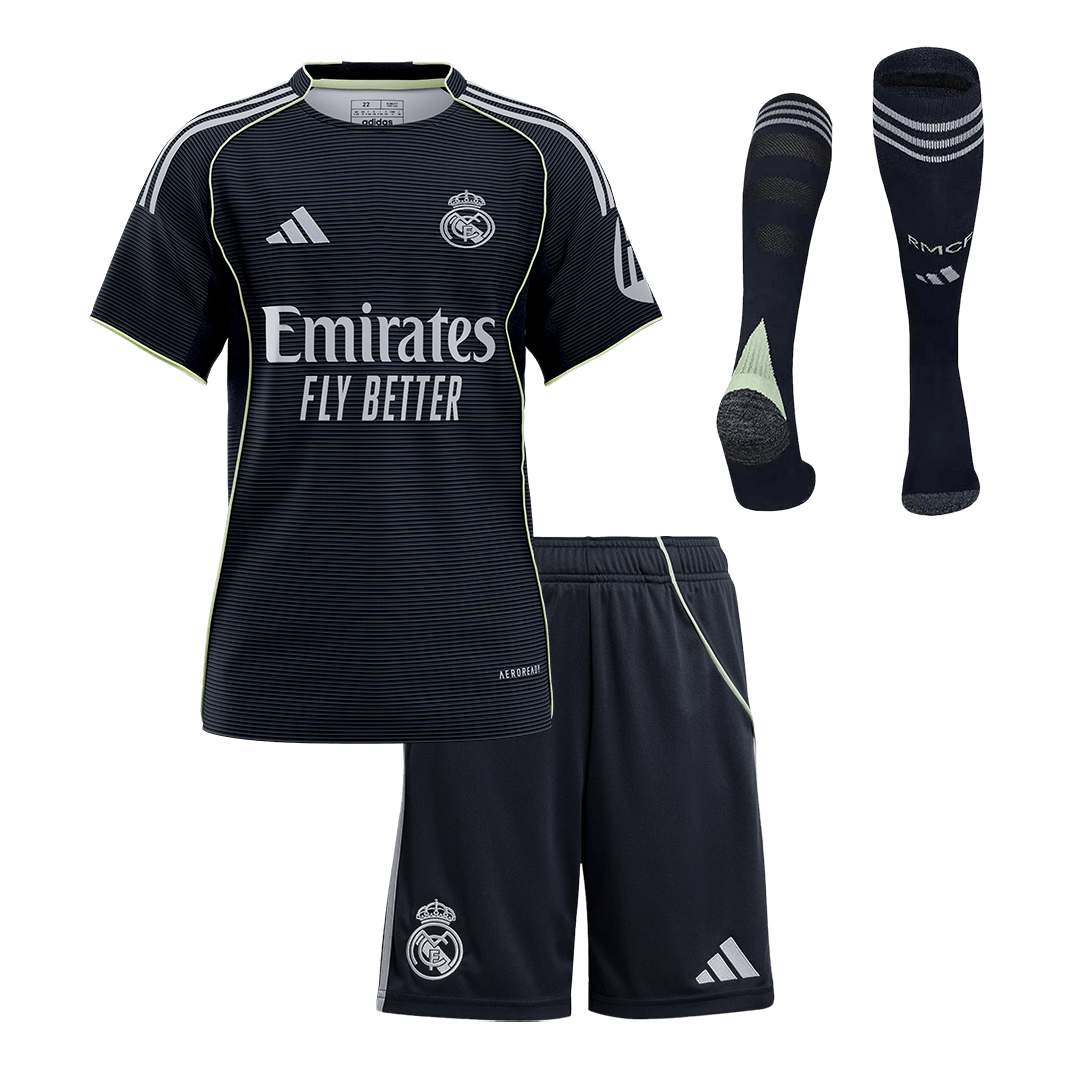 Ensemble Maillot de Foot Enfant Real Madrid Extérieur 2025/26 Complet [PREMIUM]