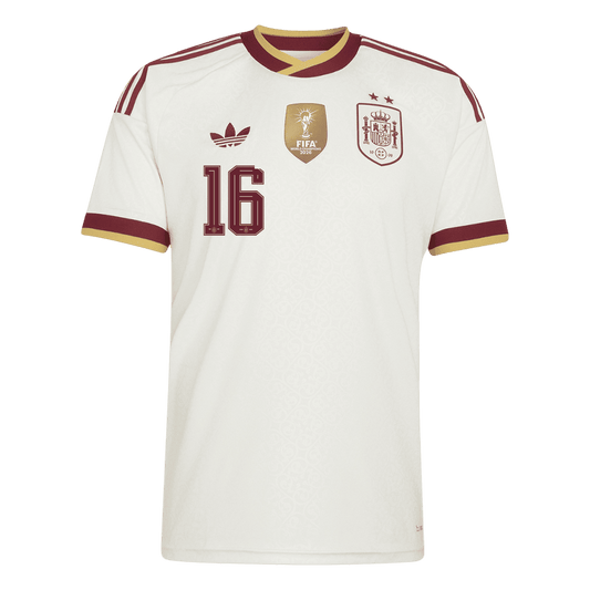 RODRIGO #16 Men's Spain World Cup 2026 Champion Edition Away Soccer Jersey
