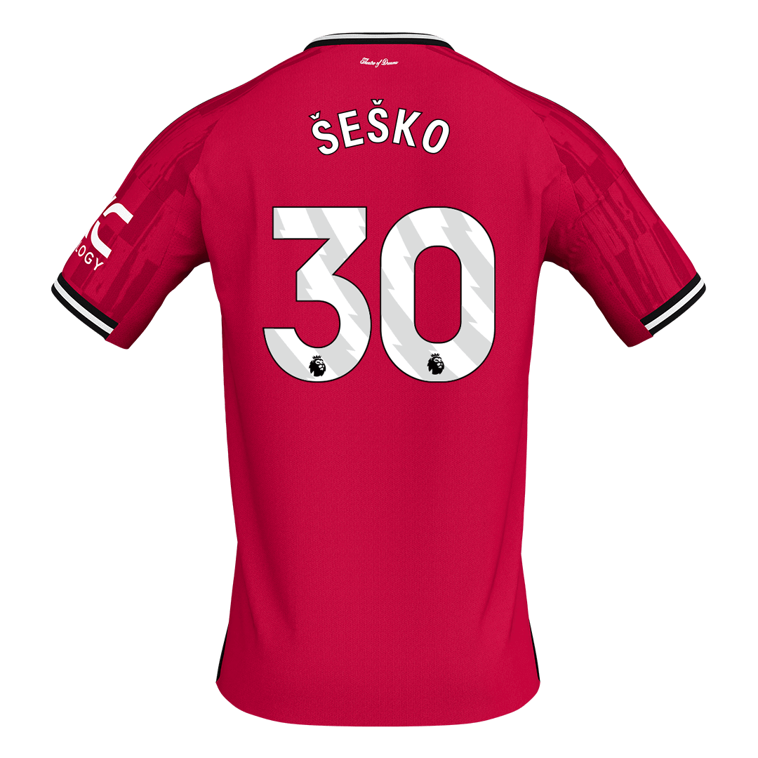 Maillot de football domicile Manchester United 2025/26 pour homme ŠEŠKO #30 [PREMIUM]