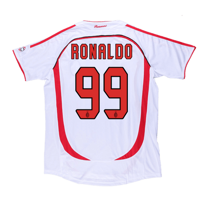 Maillot de football Rétro RONALDO #99 AC Milan UCL 2006/07 Extérieur Homme