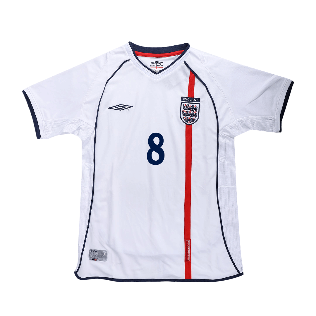 Maillot de Foot Rétro SCHOLES #8 Homme Angleterre Domicile 2002