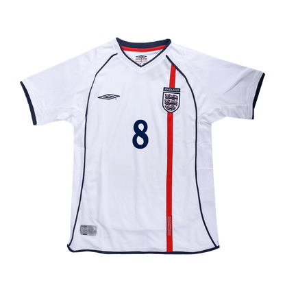 Maillot de Foot Rétro SCHOLES #8 Homme Angleterre Domicile 2002